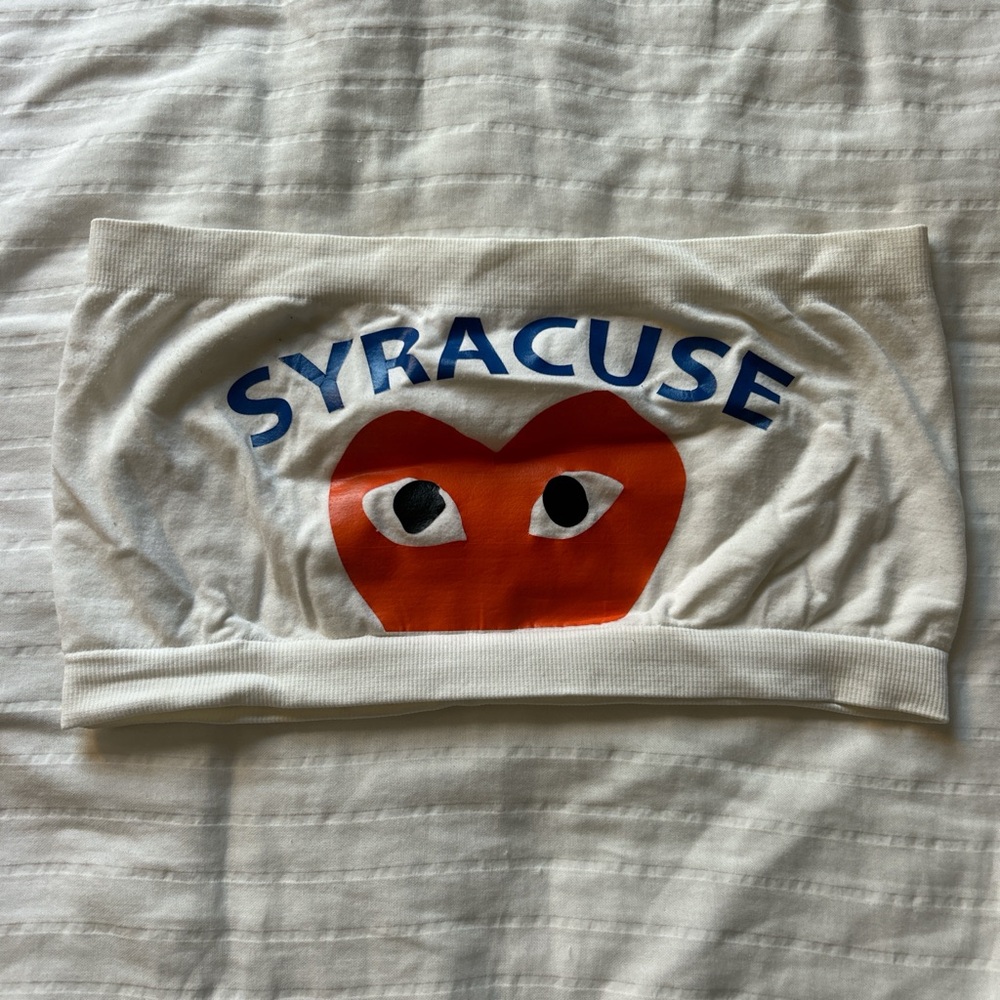 White Syracuse Comme des Garçons bando top #croptop